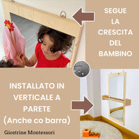 Specchio Montessori  in abete + Supporto regolabile per Giostrine