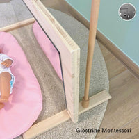 Specchio Montessori  in abete + Supporto regolabile per Giostrine