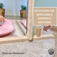 Specchio Montessori  in abete + Supporto regolabile per Giostrine