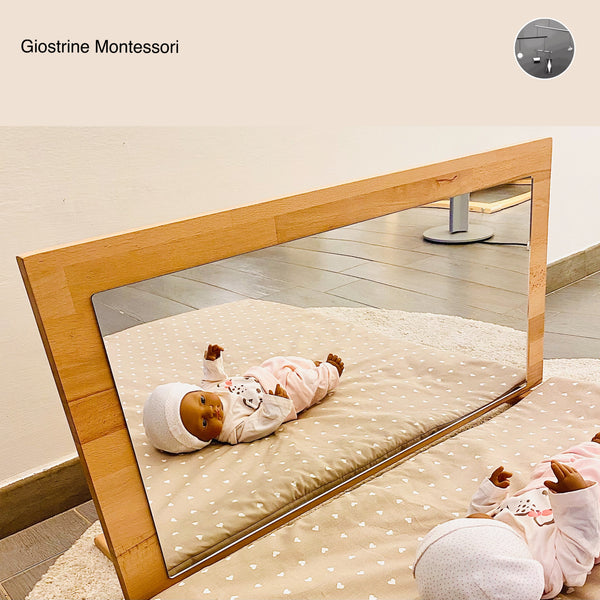 Giostrine Montessori - Il piccolo Leo con il suo Specchio trasportabile,  combinato a Supporto e Giostrine, può svolgere la sua attività Montessoriana,  dalla cameretta al soggiorno, ovunque 😃.. Per acquistare lo Specchio